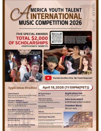 3회 미국 영재 국제 음악 컴페티션(America Youth Talent International Music Competition 2026) 포스터